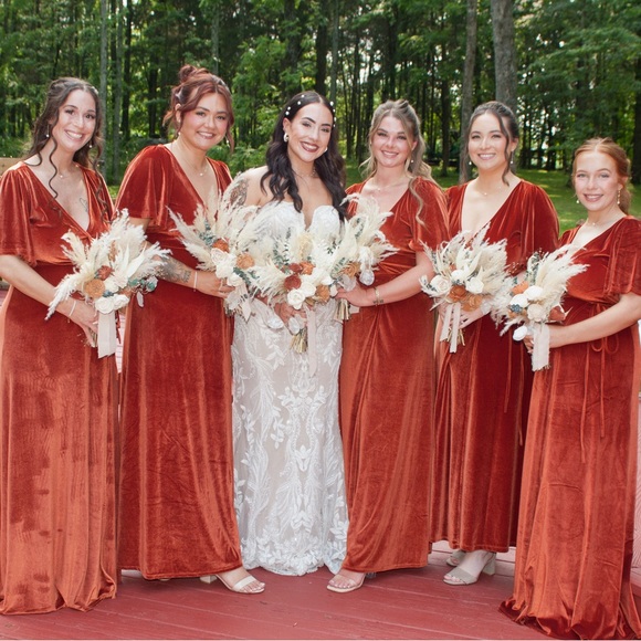 Baltic Born Meghan Velvet Maxi Dress in Rust - Size Large - Picture 14 of 14